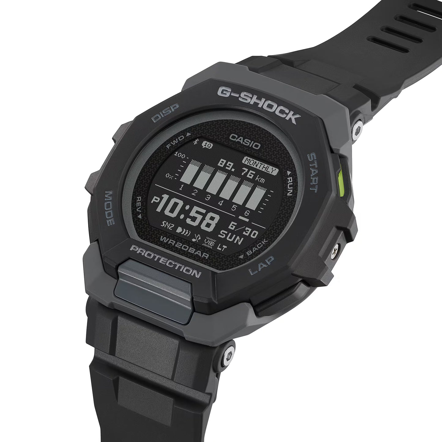 CASIO G-SHOCK GBD-300-1 G-SQUAD BLUETOOTH BLACK DIGITAL WATCH