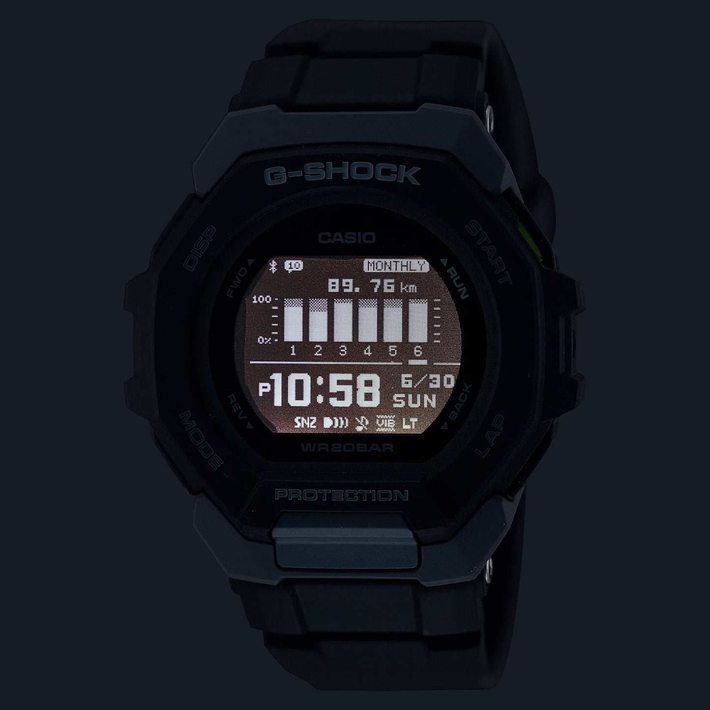CASIO G-SHOCK GBD-300-1 G-SQUAD BLUETOOTH BLACK DIGITAL WATCH