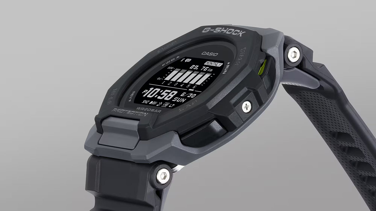 CASIO G-SHOCK GBD-300-1 G-SQUAD BLUETOOTH BLACK DIGITAL WATCH