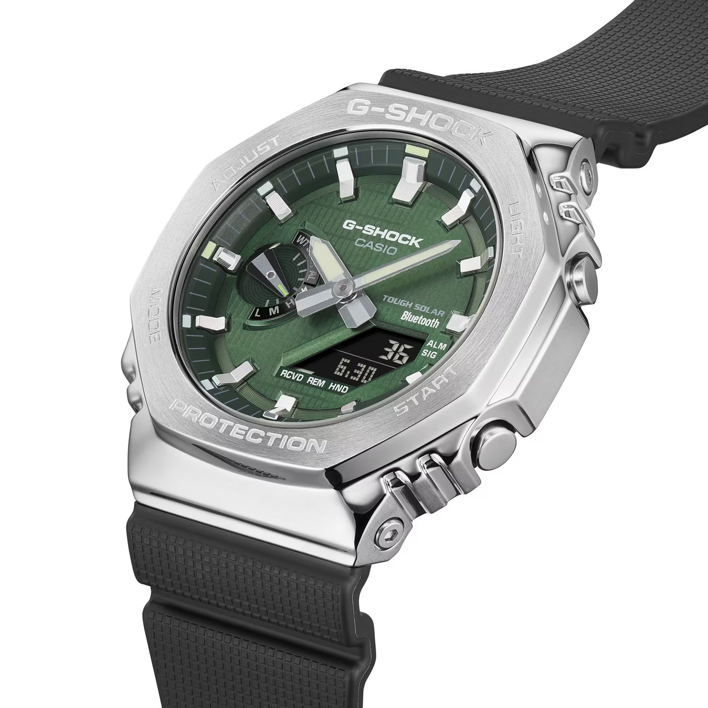 CASIO G-SHOCK GBM2100A-1A3 GREEN "CASIOAK" SOLAR BLUETOOTH G-STEEL WATCH