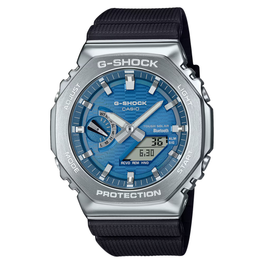 CASIO G-SHOCK GBM-2100A-2B BLUE DIAL "CASIOAK" SOLAR BLUETOOTH G-STEEL WATCH