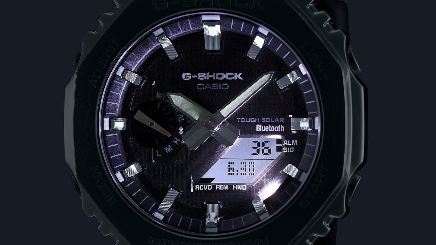 CASIO G-SHOCK GBM-2100A-2B BLUE DIAL "CASIOAK" SOLAR BLUETOOTH G-STEEL WATCH