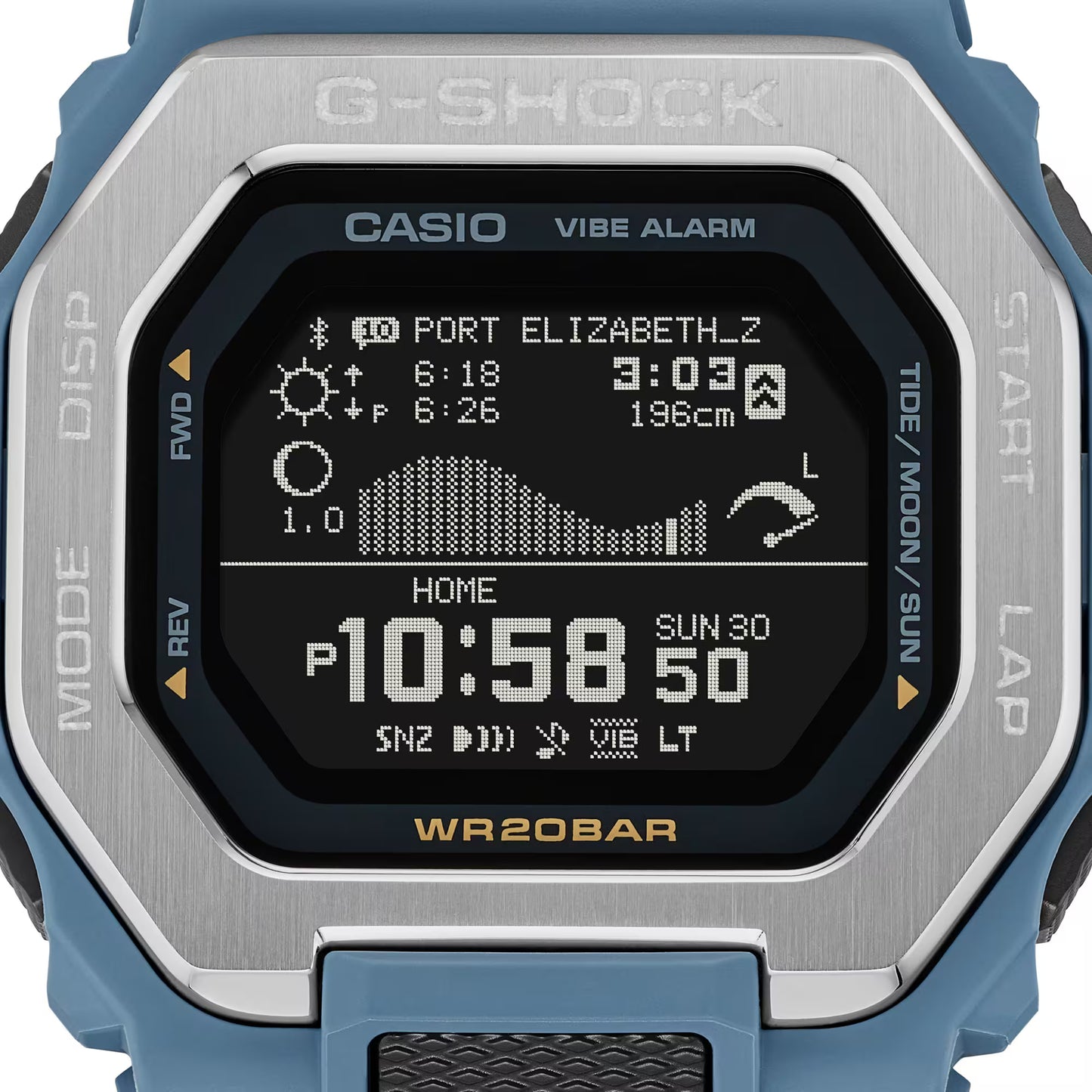 CASIO G-SHOCK GBX-100-2A G-LIDE BLUETOOTH BLUE DIGITAL WATCH