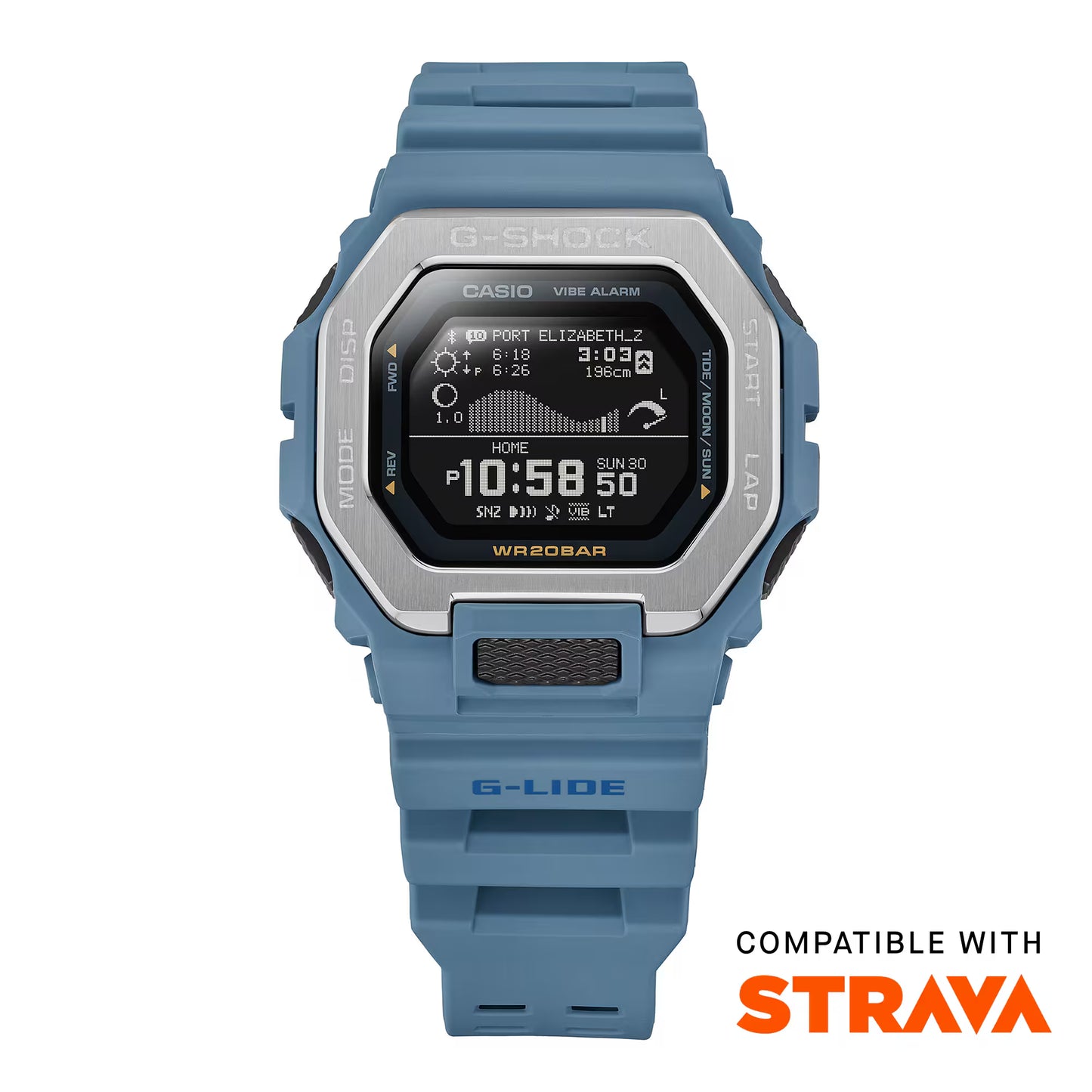 CASIO G-SHOCK GBX-100-2A G-LIDE BLUETOOTH BLUE DIGITAL WATCH