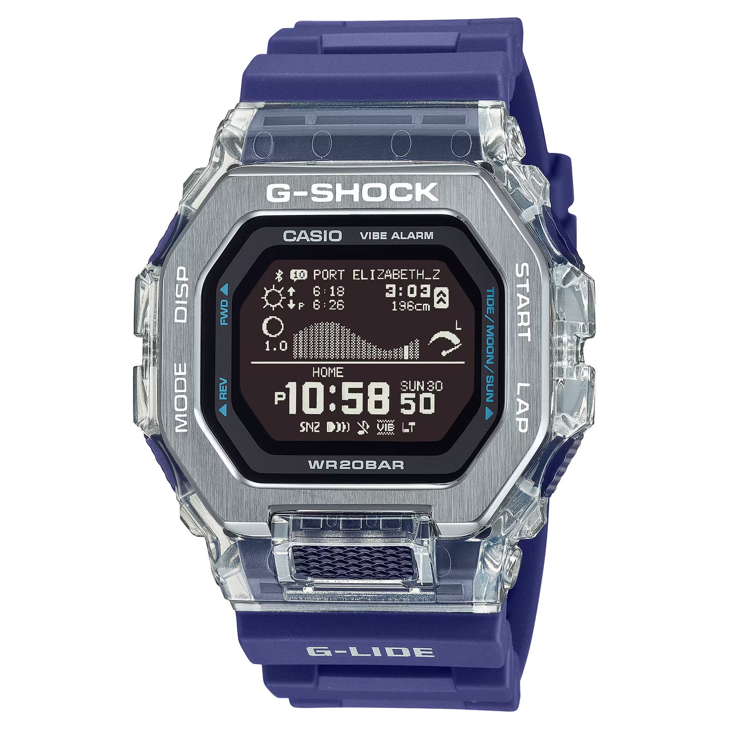 CASIO G-SHOCK GBX-100S-2 G-LIDE BLUETOOTH BLUE / PURPLE DIGITAL WATCH