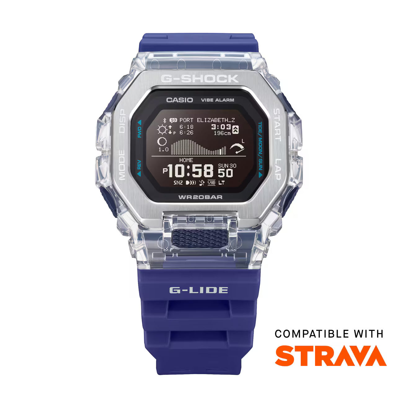 CASIO G-SHOCK GBX-100S-2 G-LIDE BLUETOOTH BLUE / PURPLE DIGITAL WATCH