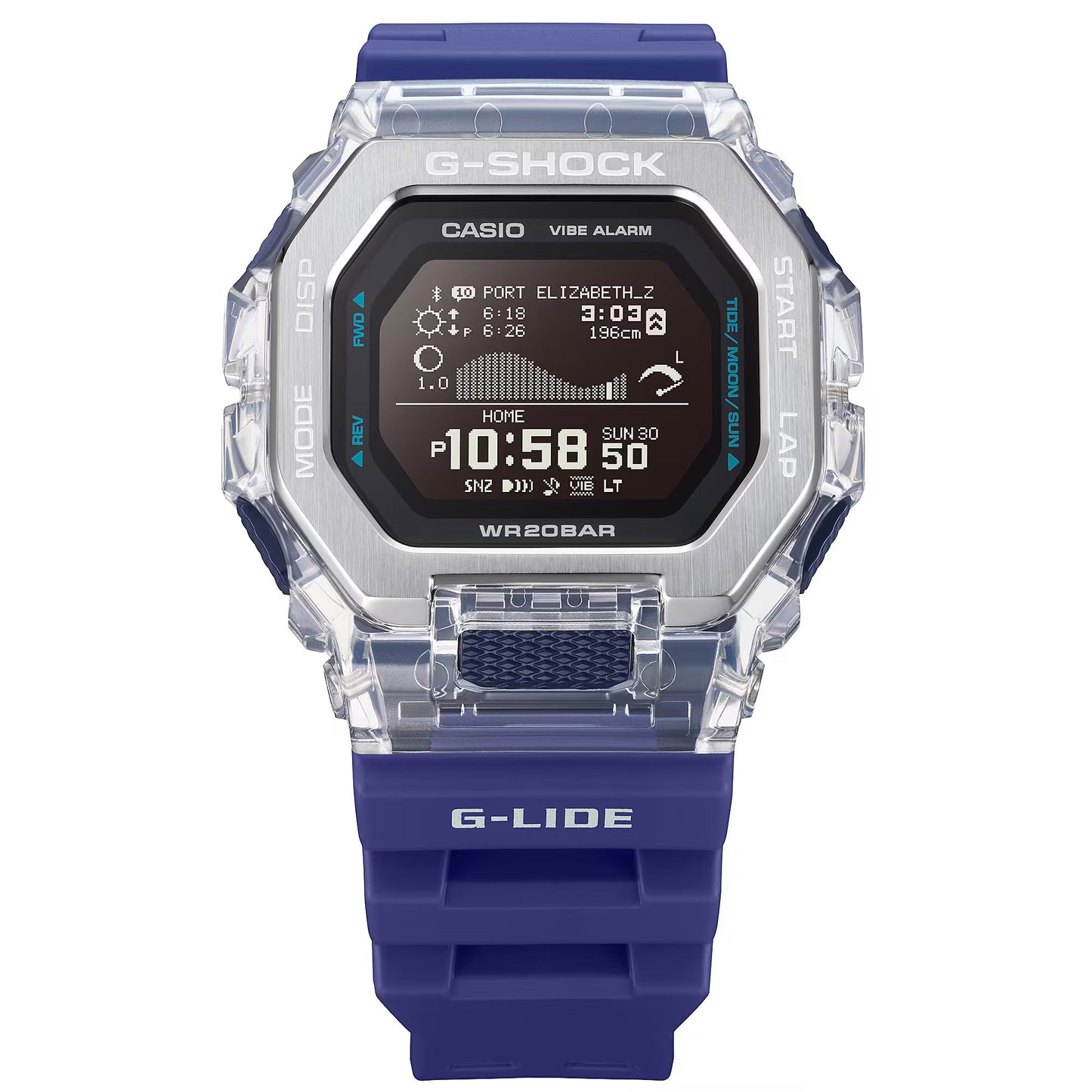 CASIO G-SHOCK GBX-100S-2 G-LIDE BLUETOOTH BLUE / PURPLE DIGITAL WATCH