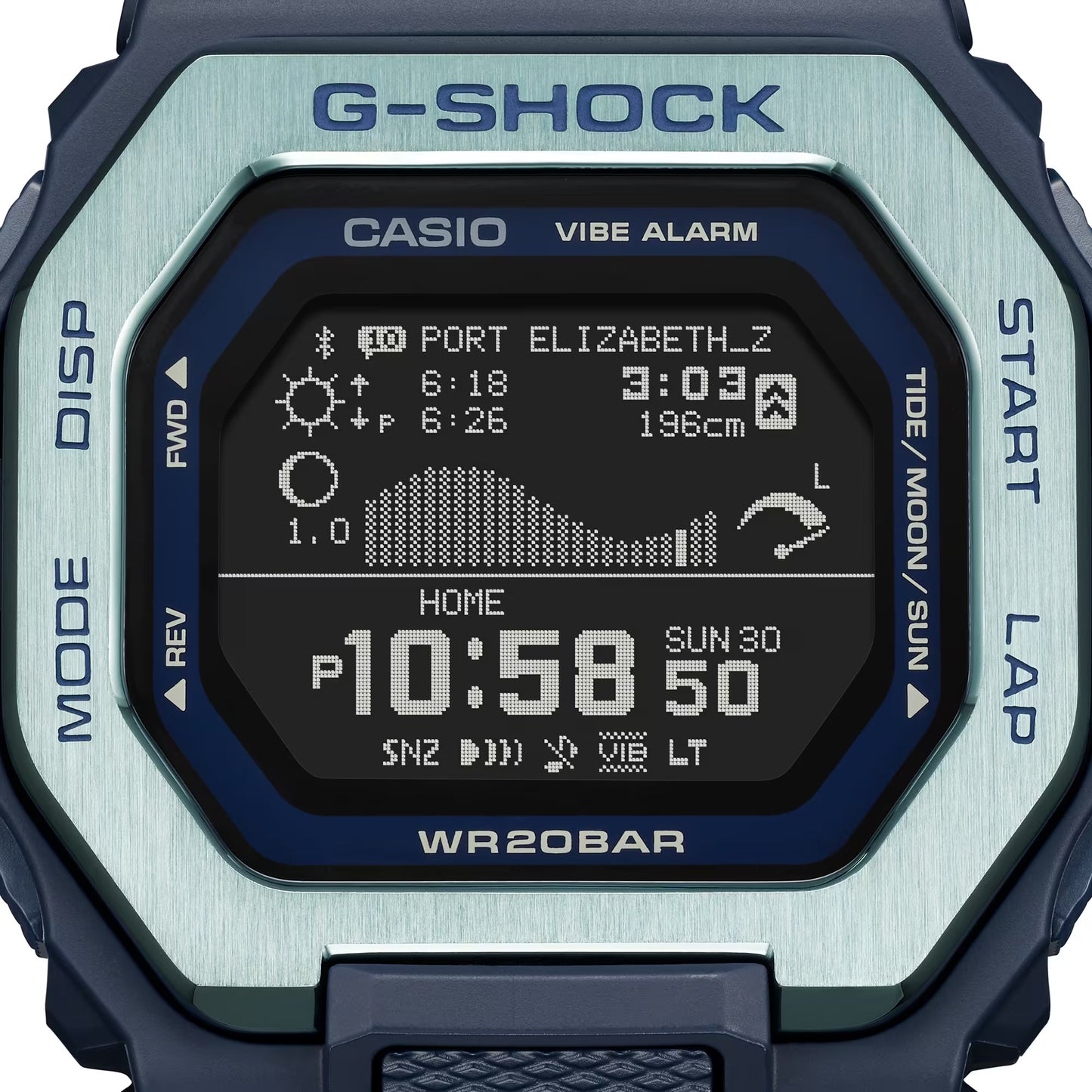 CASIO G-SHOCK GBX-100TT-2 G-LIDE BLUETOOTH BLUE TAN DIGITAL WATCH