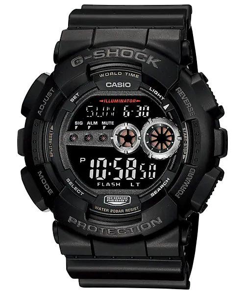 CASIO G-SHOCK GD100-1B GD-100-1B BLACK DIGITAL WATCH