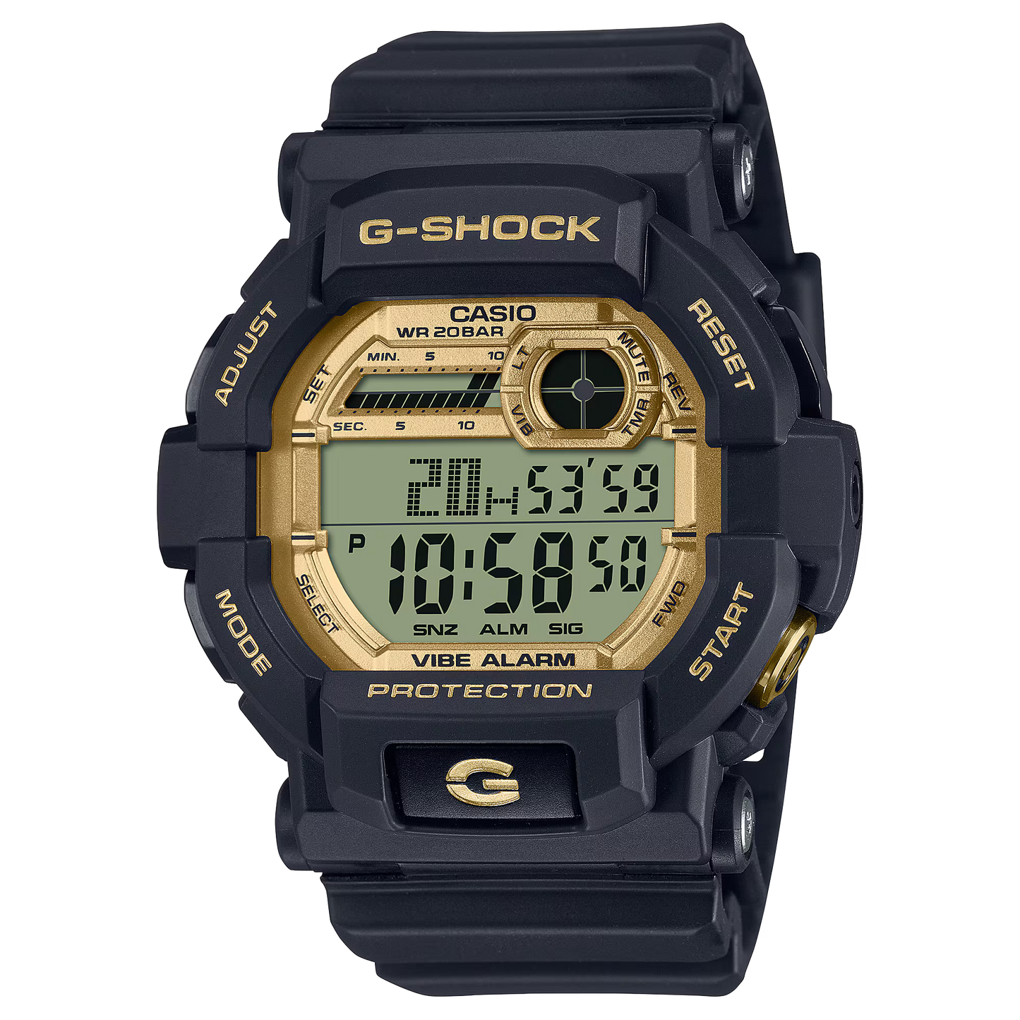 CASIO G-SHOCK GD-350GB-1 GD350GB BLACK/GOLD DIGITAL WATCH