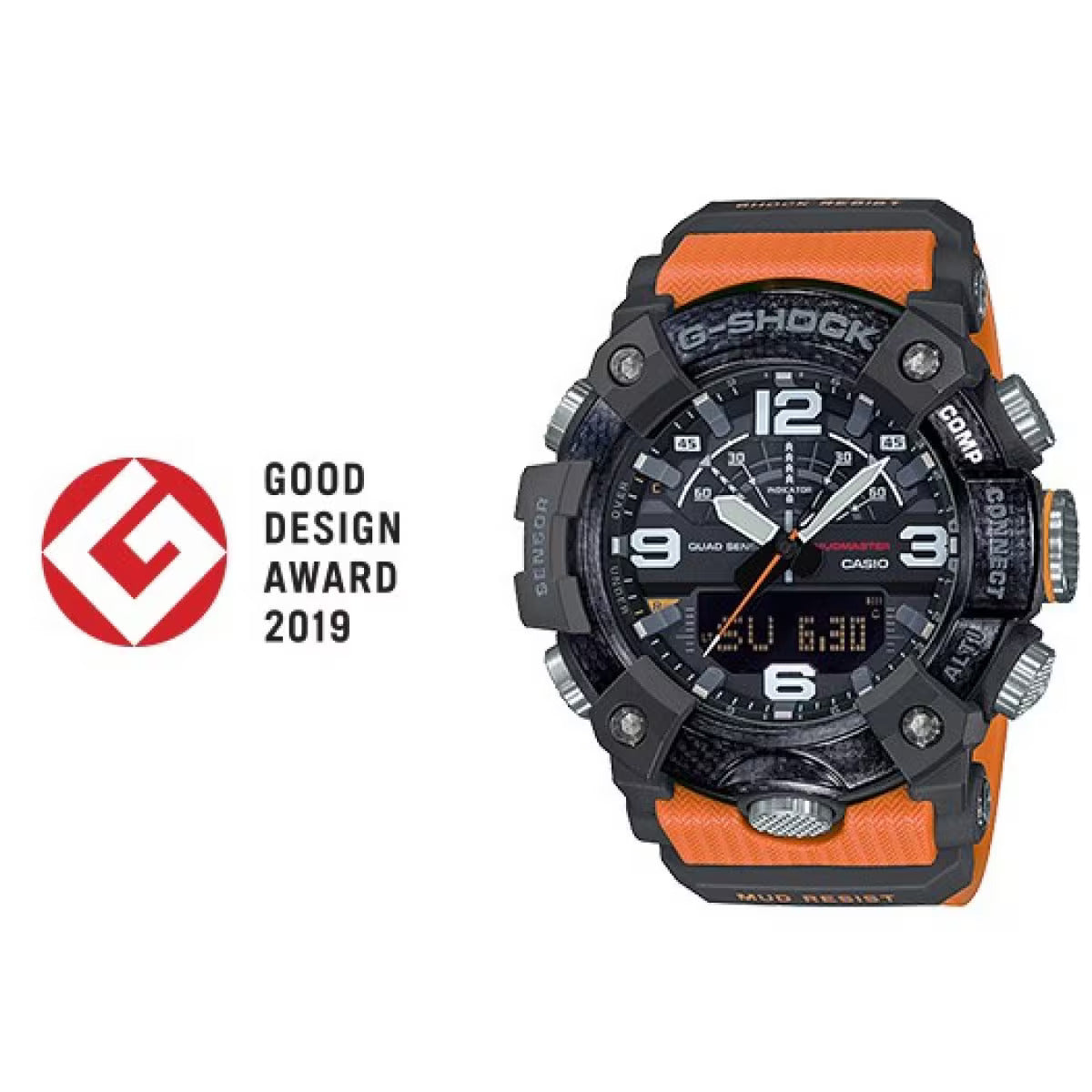 CASIO G-SHOCK GG-B100-1A9 GGB100-1A9 MUDMASTER BLACK/ORANGE MEN'S WATCH