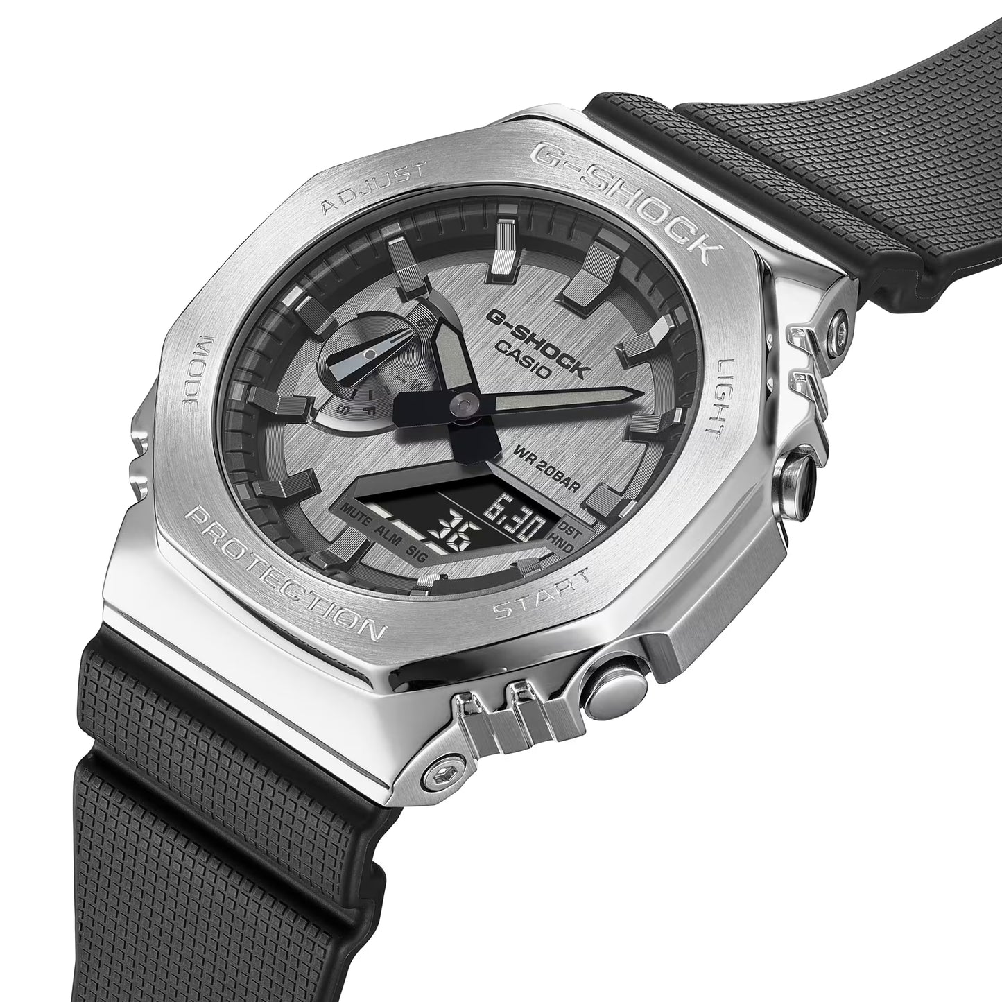 CASIO G-SHOCK GM-2100-1A GM2100 STEEL BEZEL A/D WATCH