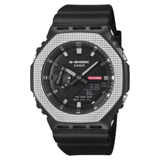 CASIO G-SHOCK GM-2100BM-1A GM2100 TEXTURED STEEL BEZEL A/D WATCH