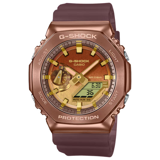 CASIO G-SHOCK GM-2100CL-5A GM2100 STEEL GOLD BROWN "CASIOAK" A/D WATCH