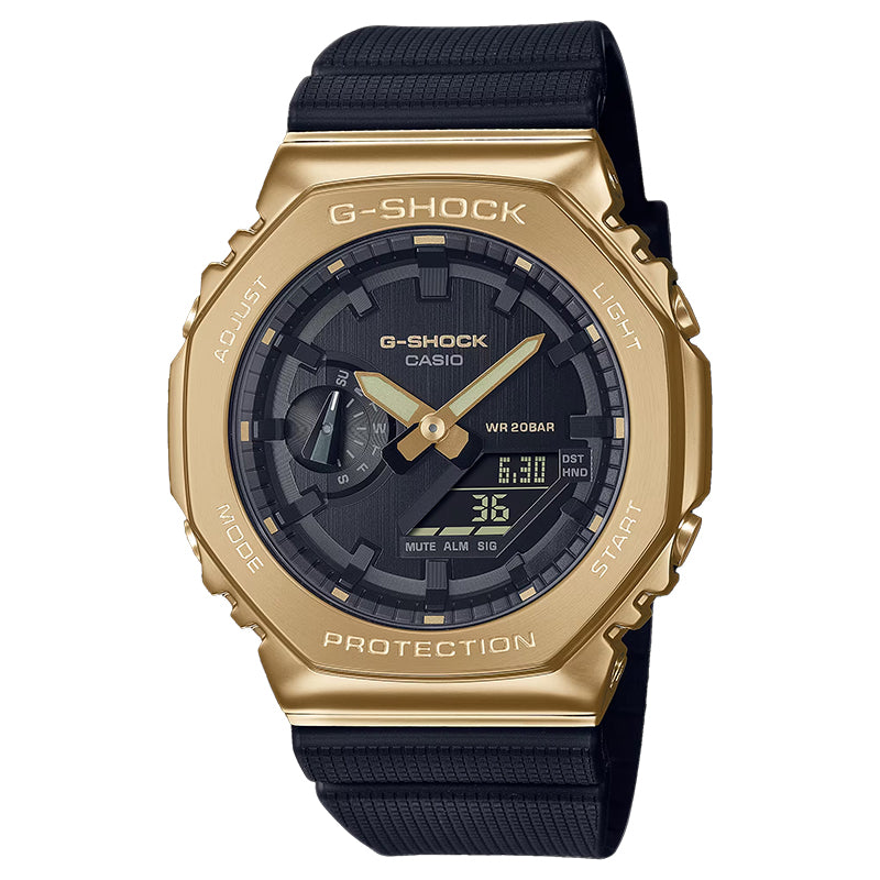 CASIO G-SHOCK GM-2100G-1A9 METAL BEZEL GOLD / BLACK MEN'S WATCH