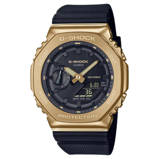 CASIO G-SHOCK GM-2100G-1A9 METAL BEZEL GOLD / BLACK MEN'S WATCH