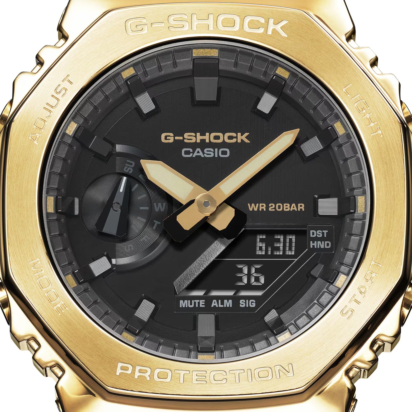 CASIO G-SHOCK GM-2100G-1A9 METAL BEZEL GOLD / BLACK MEN'S WATCH