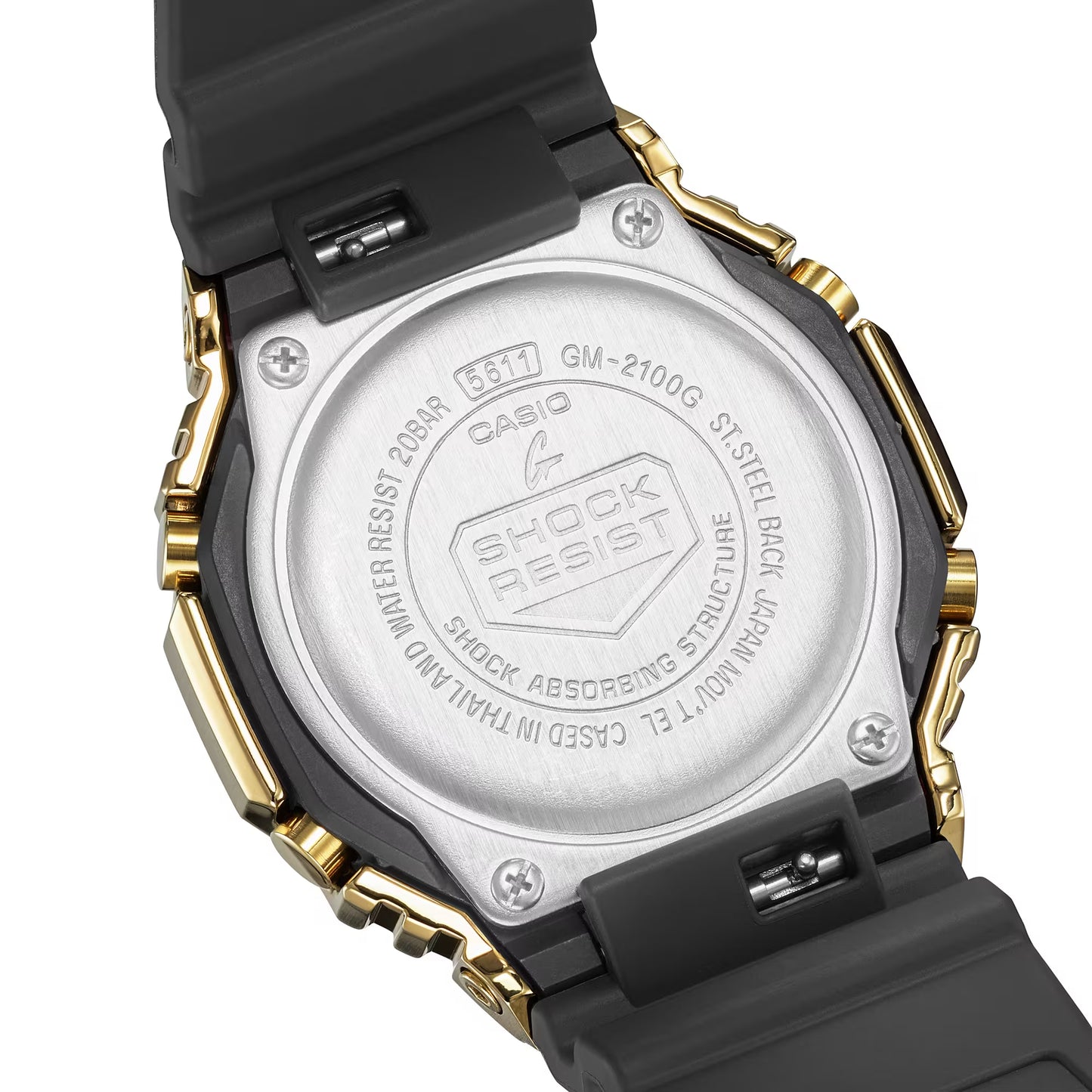 CASIO G-SHOCK GM-2100G-1A9 METAL BEZEL GOLD / BLACK MEN'S WATCH