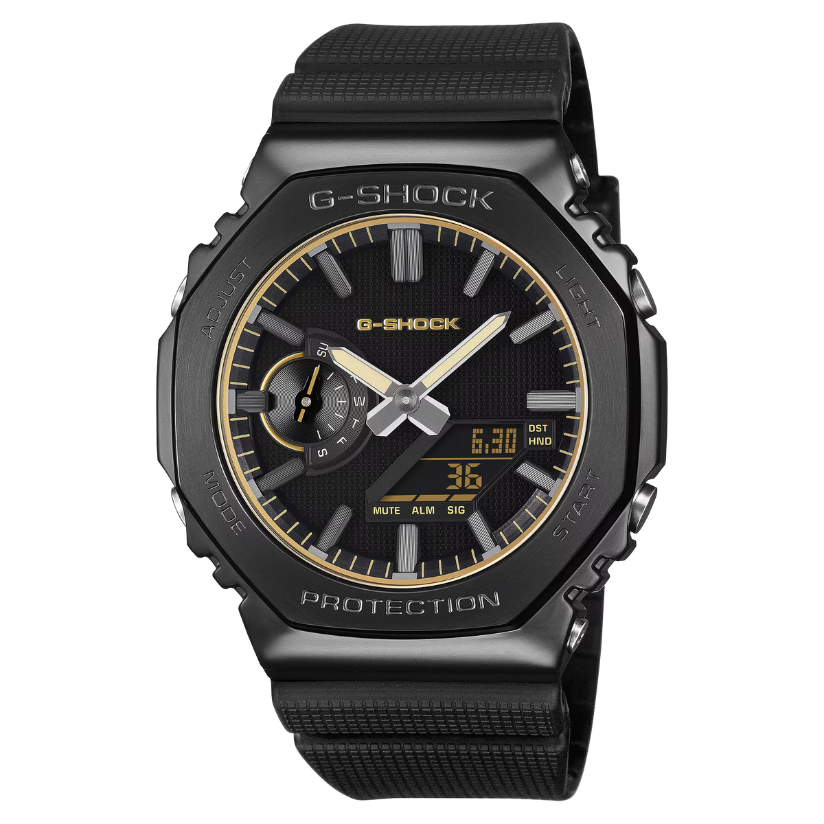 CASIO G-SHOCK GM-2100LXB-1A9 LUX BLACK STEEL BEZEL A/D WATCH