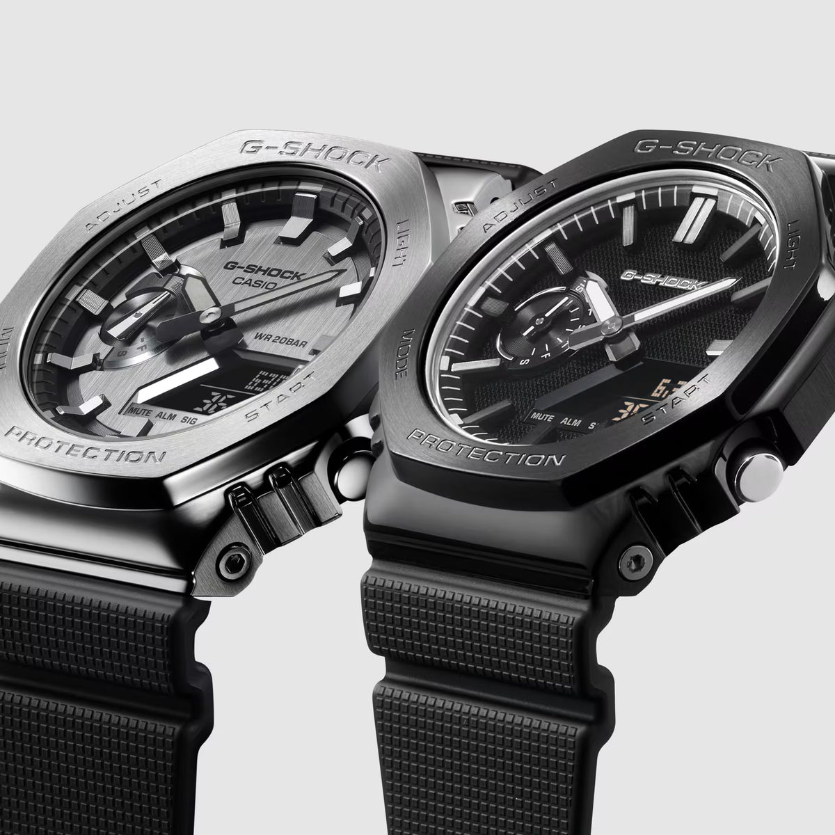 CASIO G-SHOCK GM-2100LXB-1A9 LUX BLACK STEEL BEZEL A/D WATCH