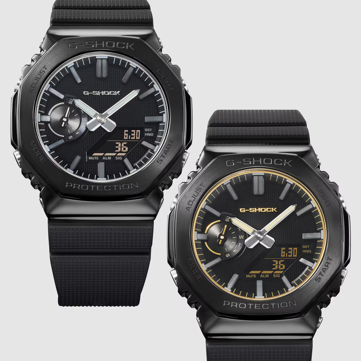 CASIO G-SHOCK GM-2100LXB-1A9 LUX BLACK STEEL BEZEL A/D WATCH