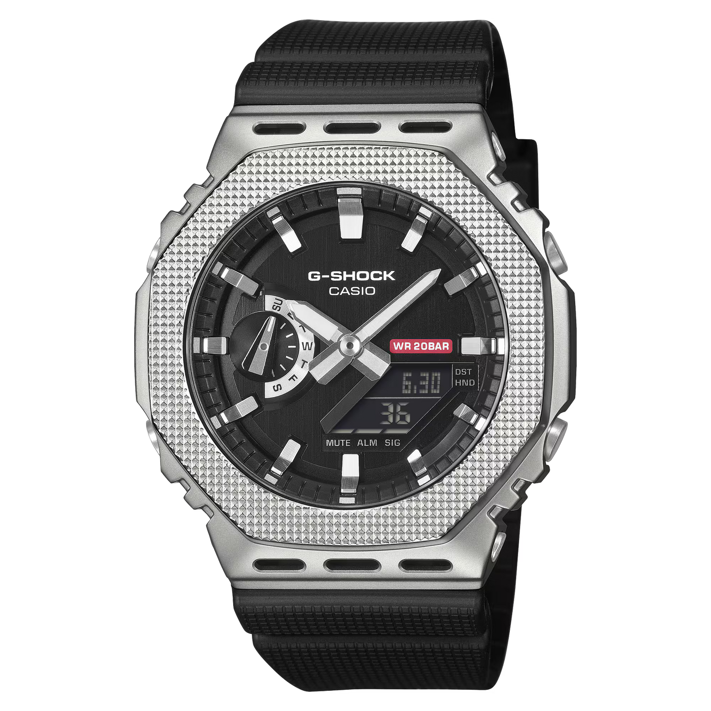 CASIO G-SHOCK GM-2100M-1A GM2100 TEXTURED STEEL BEZEL A/D WATCH