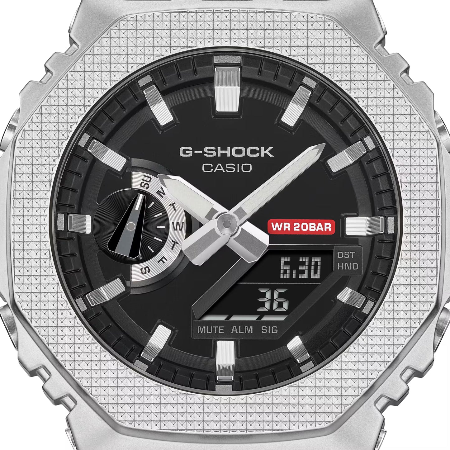 CASIO G-SHOCK GM-2100M-1A GM2100 TEXTURED STEEL BEZEL A/D WATCH