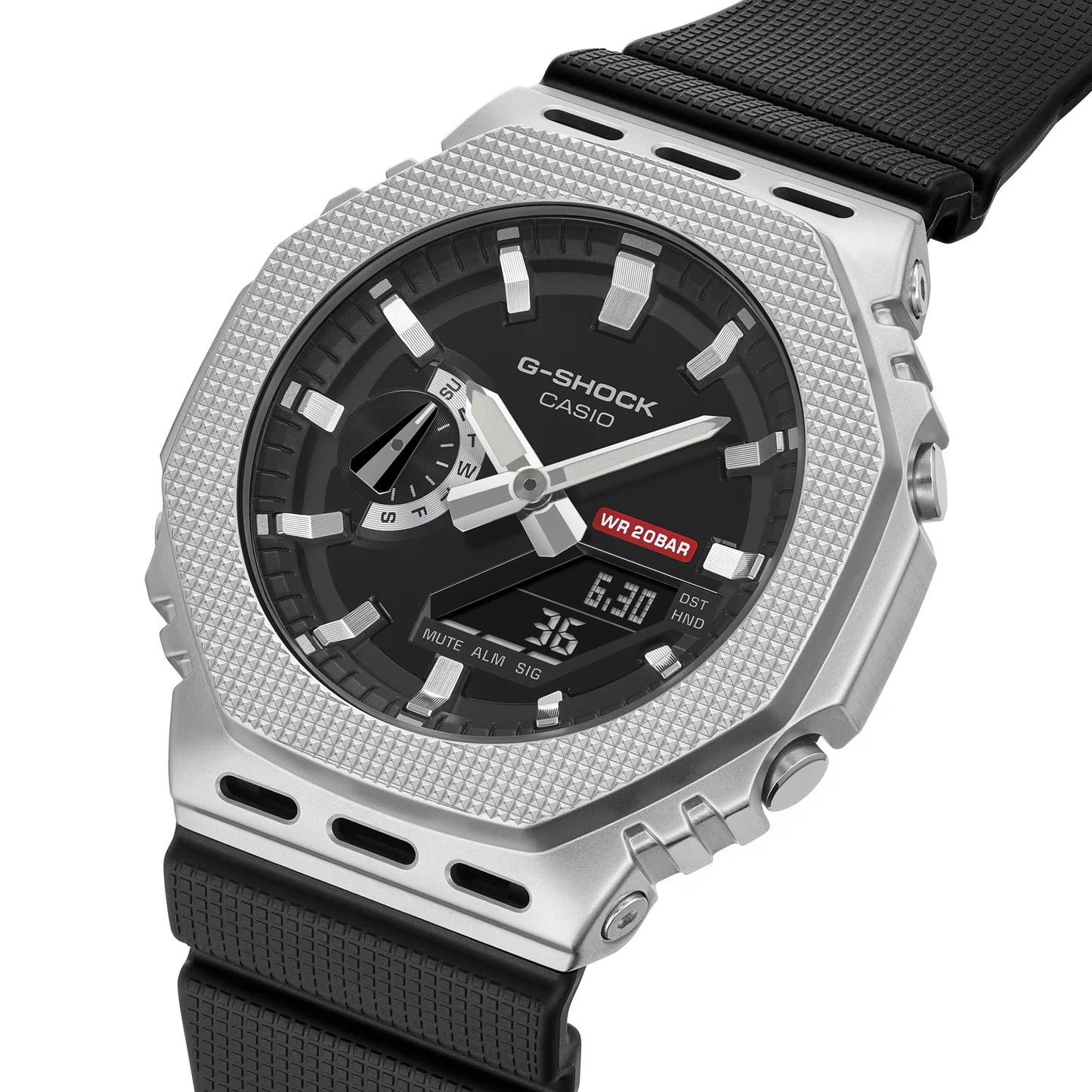 CASIO G-SHOCK GM-2100M-1A GM2100 TEXTURED STEEL BEZEL A/D WATCH