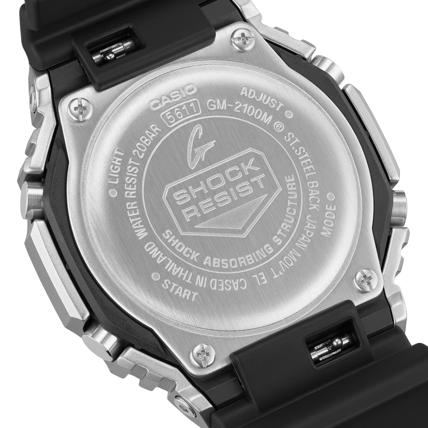 CASIO G-SHOCK GM-2100M-1A GM2100 TEXTURED STEEL BEZEL A/D WATCH
