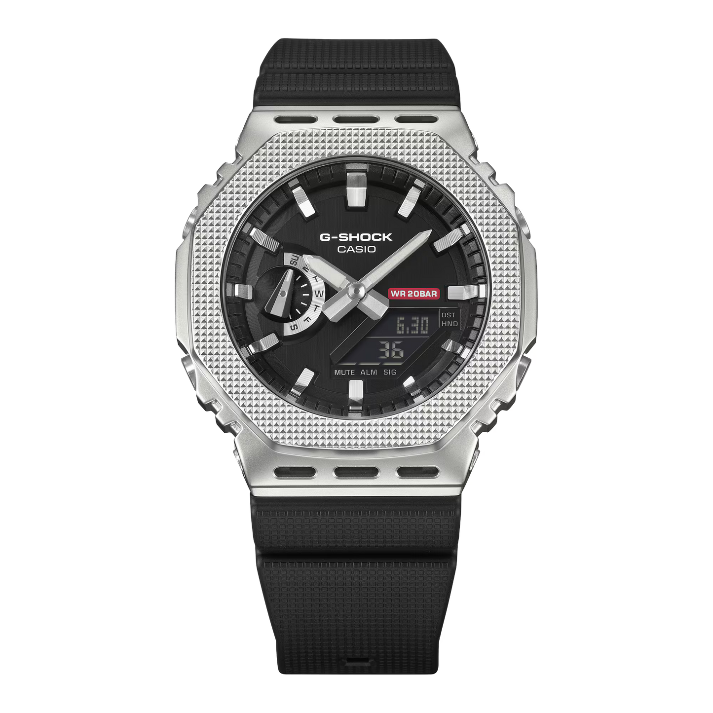 CASIO G-SHOCK GM-2100M-1A GM2100 TEXTURED STEEL BEZEL A/D WATCH