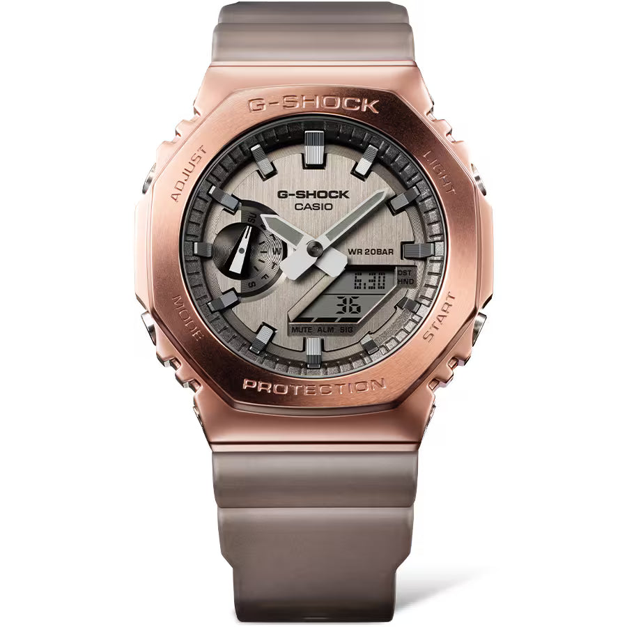 CASIO G-SHOCK GM-2100MF-5A GM2100 STEEL BEZEL BROWN A/D WATCH
