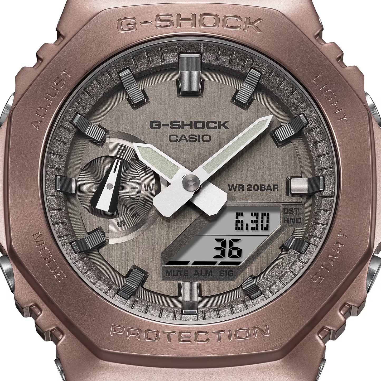 CASIO G-SHOCK GM-2100MF-5A GM2100 STEEL BEZEL BROWN A/D WATCH