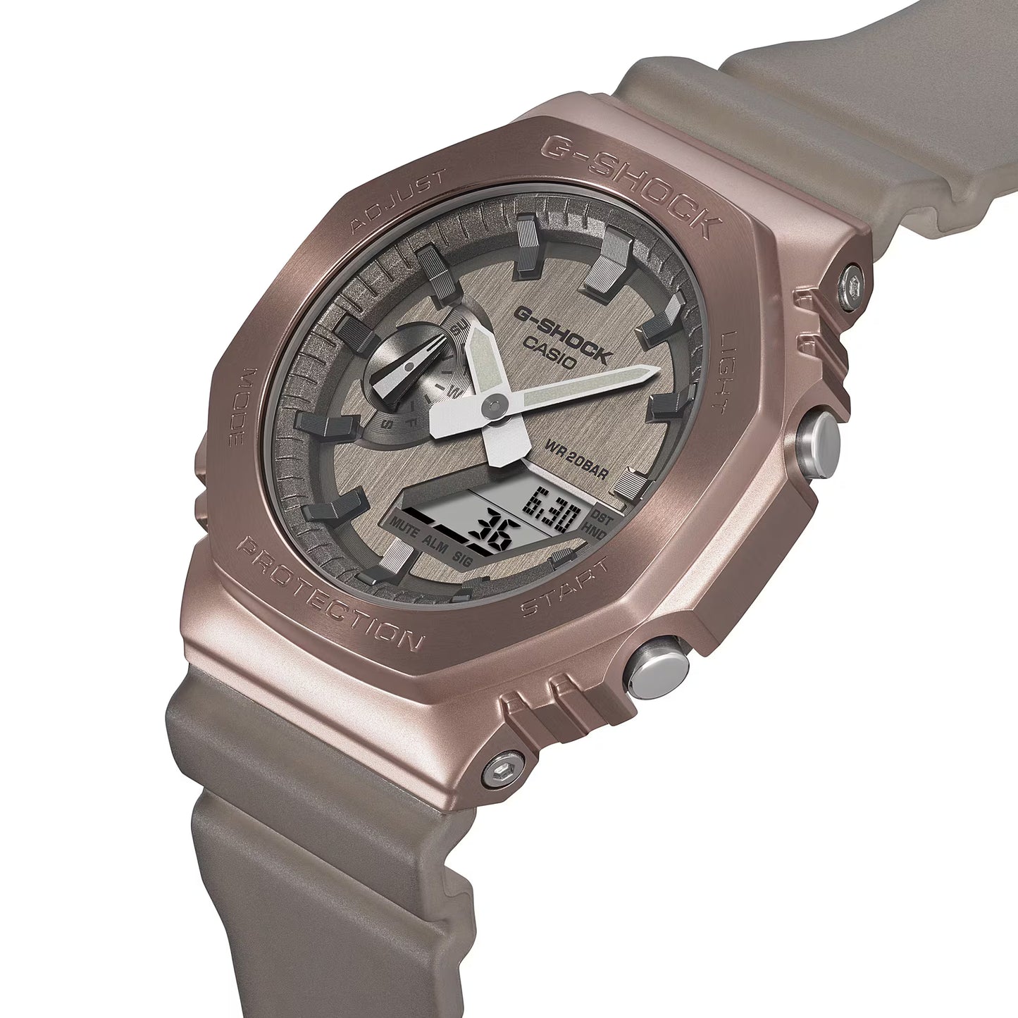 CASIO G-SHOCK GM-2100MF-5A GM2100 STEEL BEZEL BROWN A/D WATCH