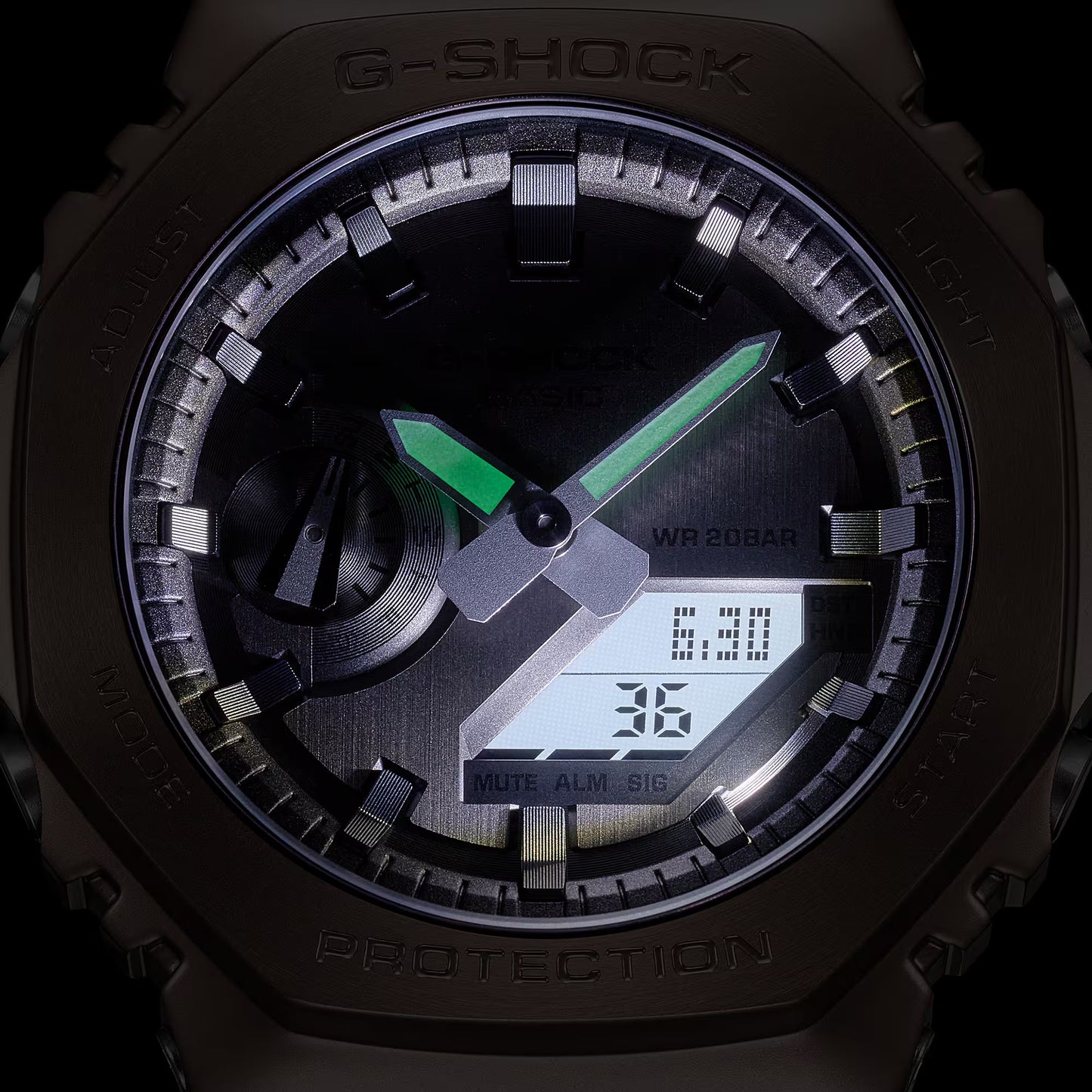CASIO G-SHOCK GM-2100MF-5A GM2100 STEEL BEZEL BROWN A/D WATCH