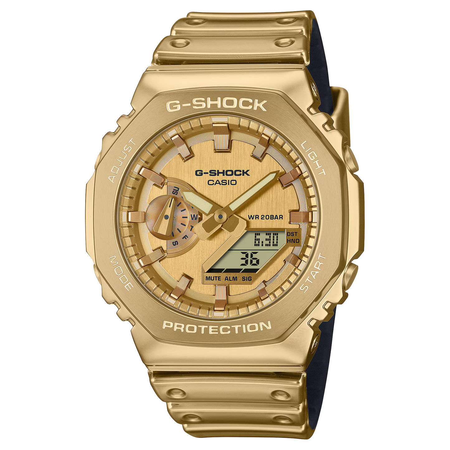 CASIO G-SHOCK GM-2100YMG-9A9 METAL BEZEL FULL GOLD MEN'S WATCH