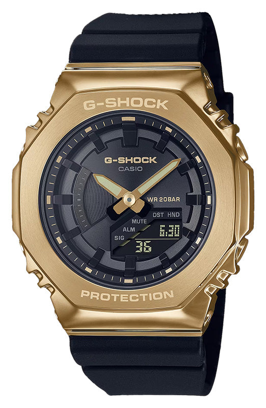 CASIO G-SHOCK GM-S2100GB-1A STEEL BEZEL BLACK/GOLD UNISEX A/D WATCH