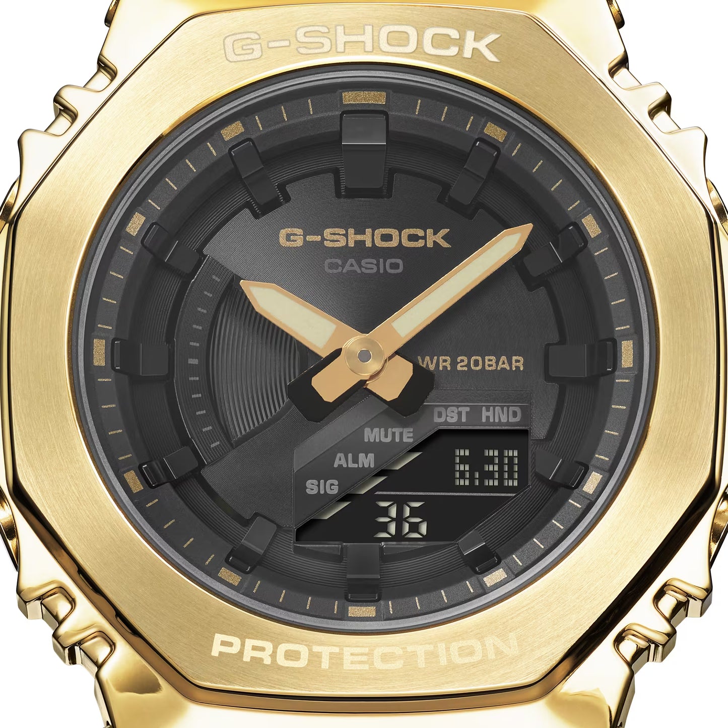 CASIO G-SHOCK GM-S2100GB-1A STEEL BEZEL BLACK/GOLD UNISEX A/D WATCH