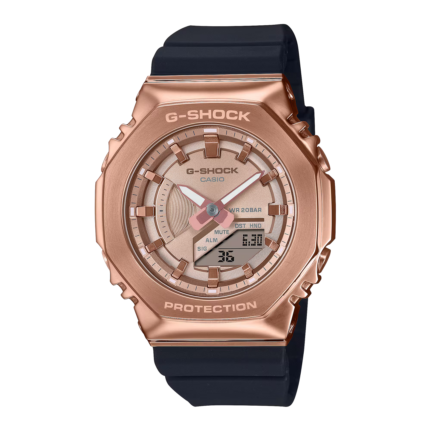CASIO G-SHOCK GM-S2100PG-1A4 "PINK GOLD" STEEL BEZEL MIDSIZE A/D WATCH