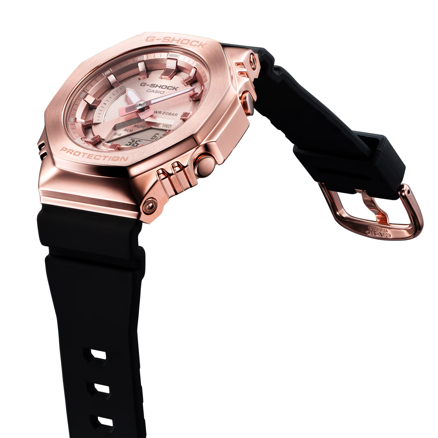 CASIO G-SHOCK GM-S2100PG-1A4 "PINK GOLD" STEEL BEZEL MIDSIZE A/D WATCH