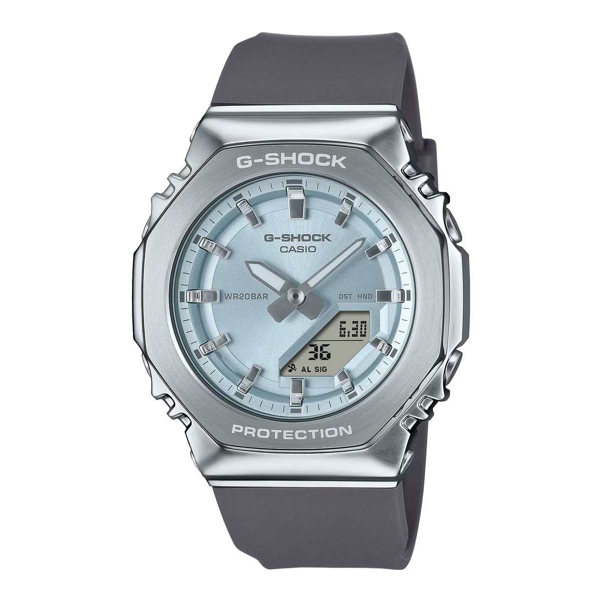 CASIO G-SHOCK GM-S2110-2A BLUE DIAL STEEL BEZEL WOMEN'S WATCH