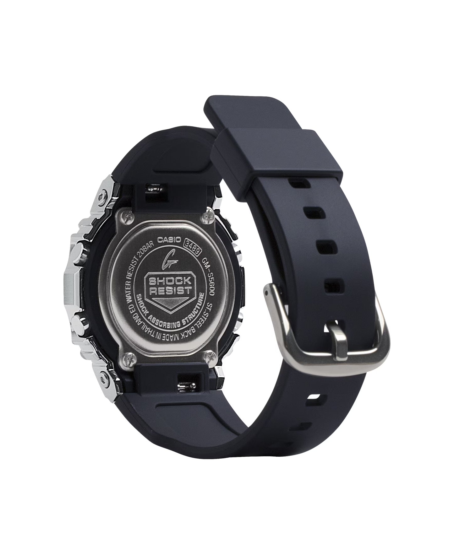 CASIO G-SHOCK GM-S5600-1 GMS5600-1 COMPACT SILVER/BLACK DIGITAL WATCH