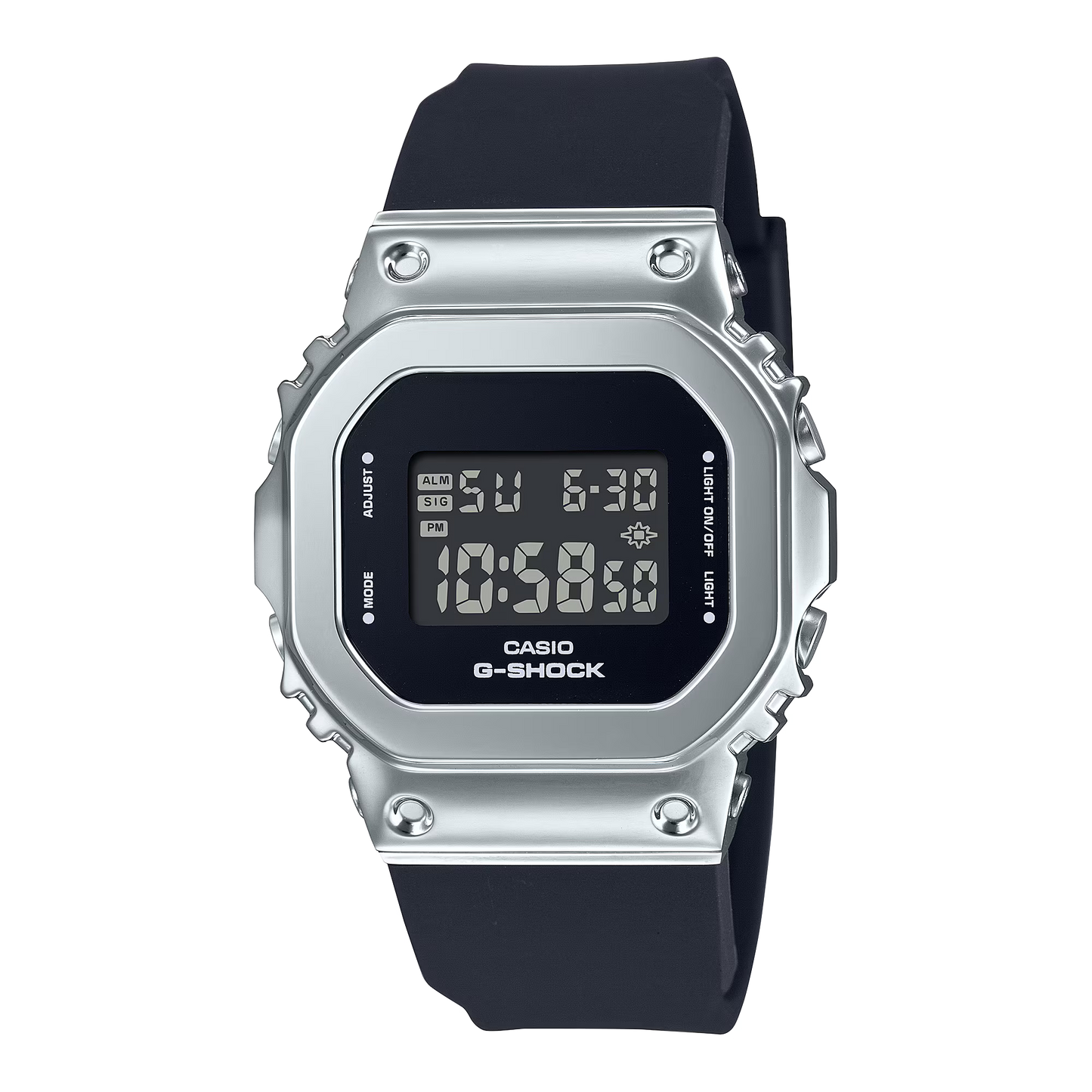 CASIO G-SHOCK GM-S5600-1 GMS5600-1 COMPACT SILVER/BLACK DIGITAL WATCH