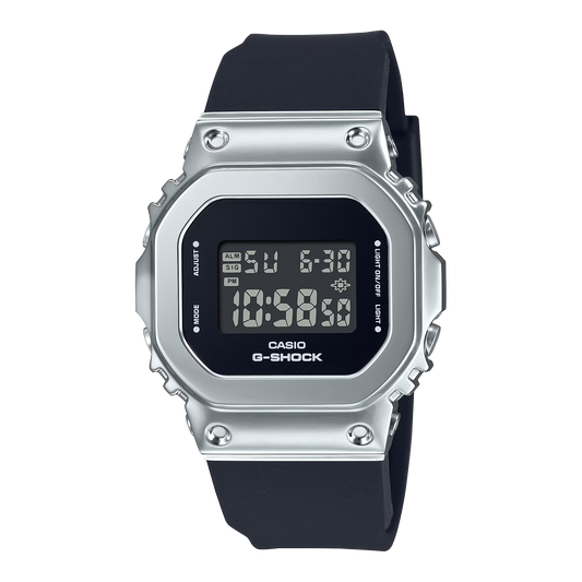 CASIO G-SHOCK GM-S5600-1 GMS5600-1 COMPACT SILVER/BLACK DIGITAL WATCH