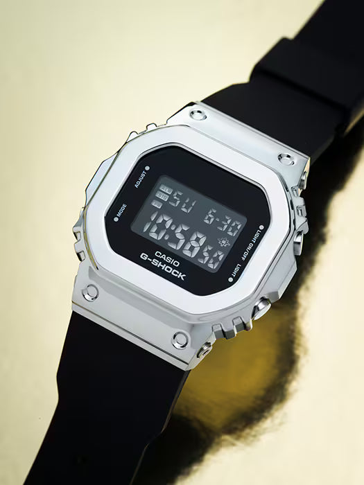 CASIO G-SHOCK GM-S5600-1 GMS5600-1 COMPACT SILVER/BLACK DIGITAL WATCH