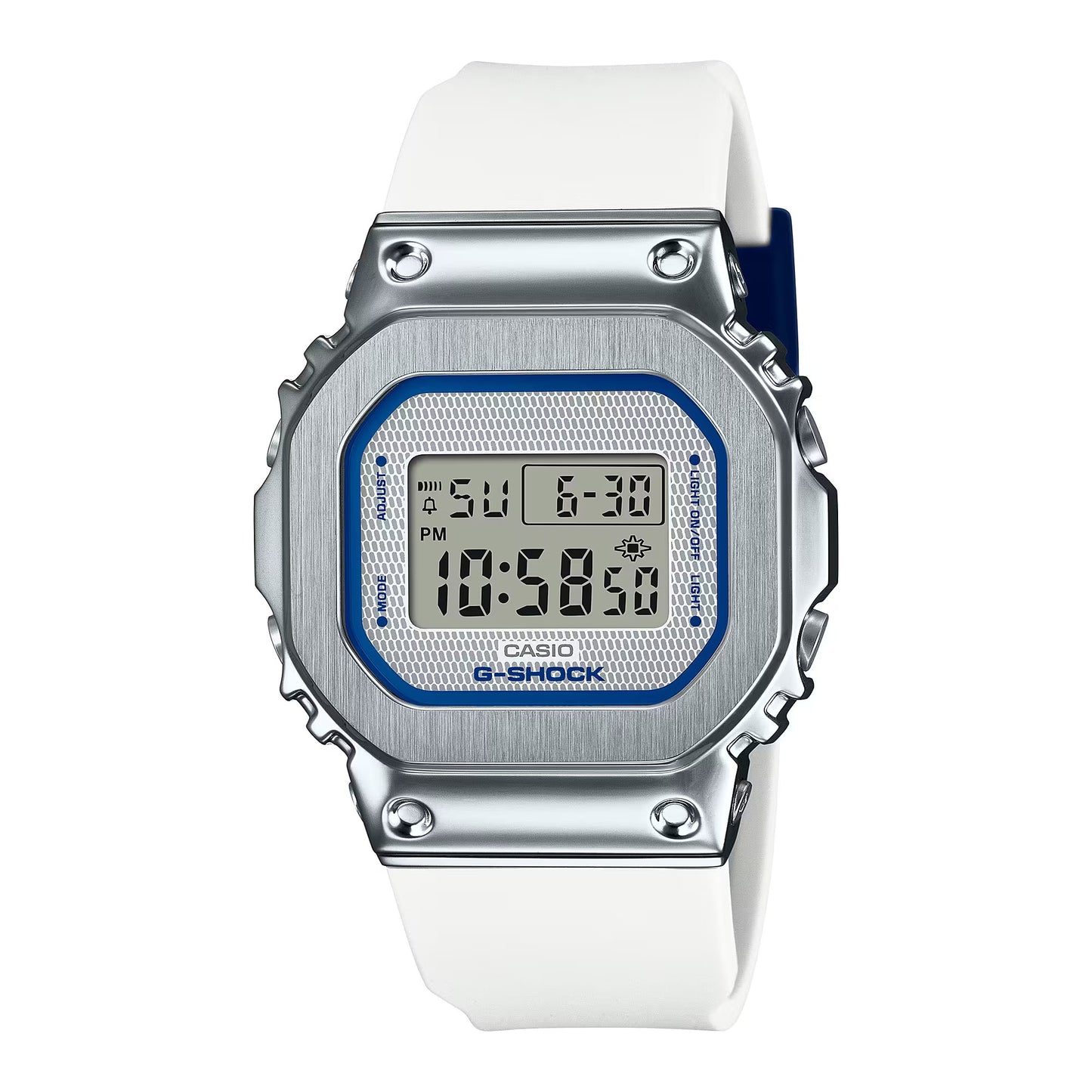 CASIO G-SHOCK GM-S5600LC-7 STEEL BEZEL COMPACT SILVER/WHITE DIGITAL WATCH