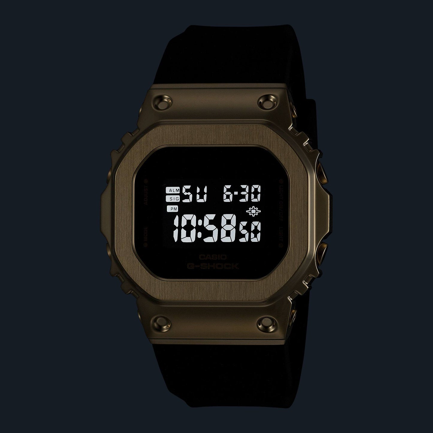 CASIO G-SHOCK GM-S5600UGB-1 GOLD IP BEZEL COMPACT DIGITAL WATCH