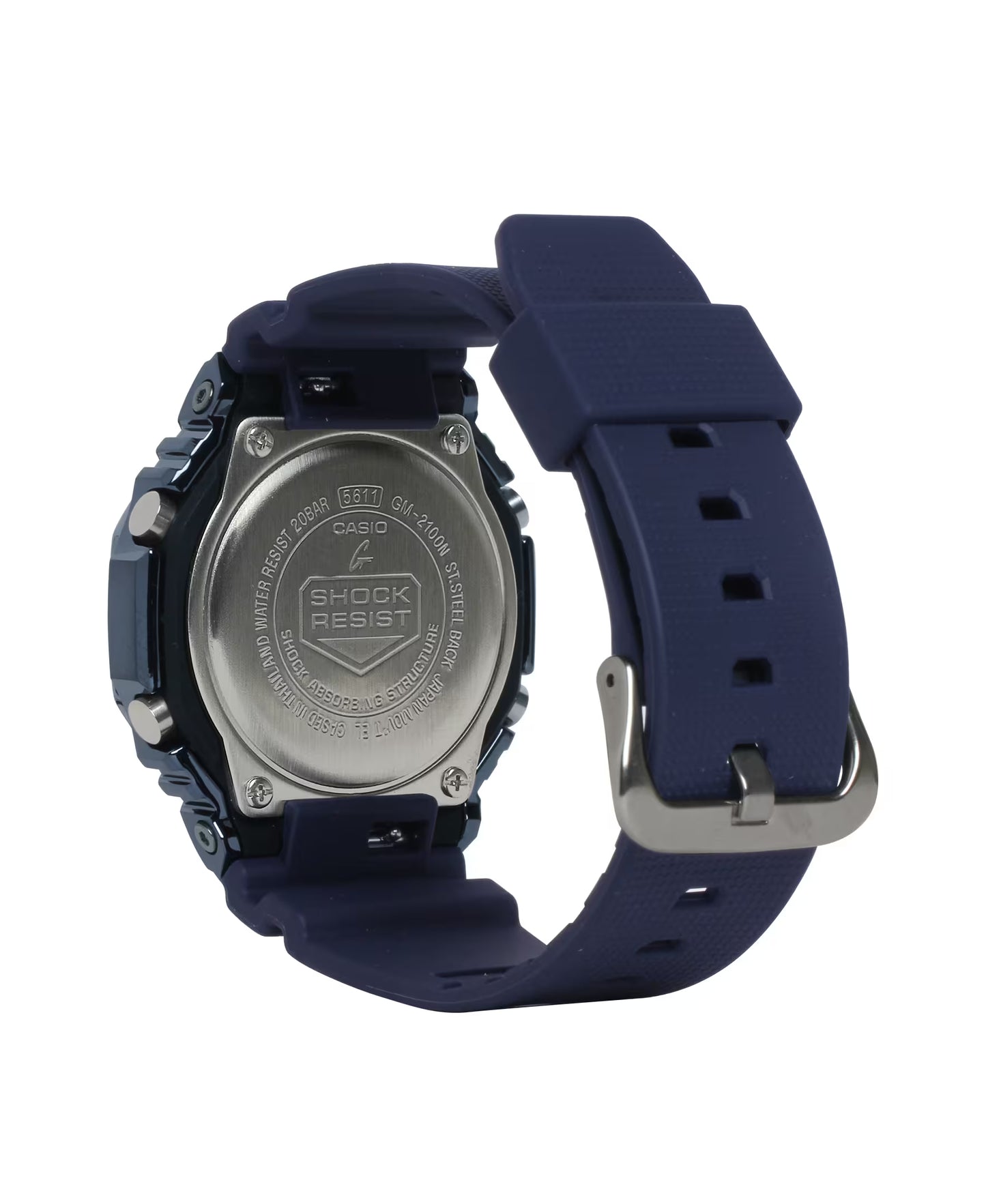 CASIO G-SHOCK GM-2100N-2A BLUE/GRAY "CASIOAK" METAL BEZEL A/D WATCH