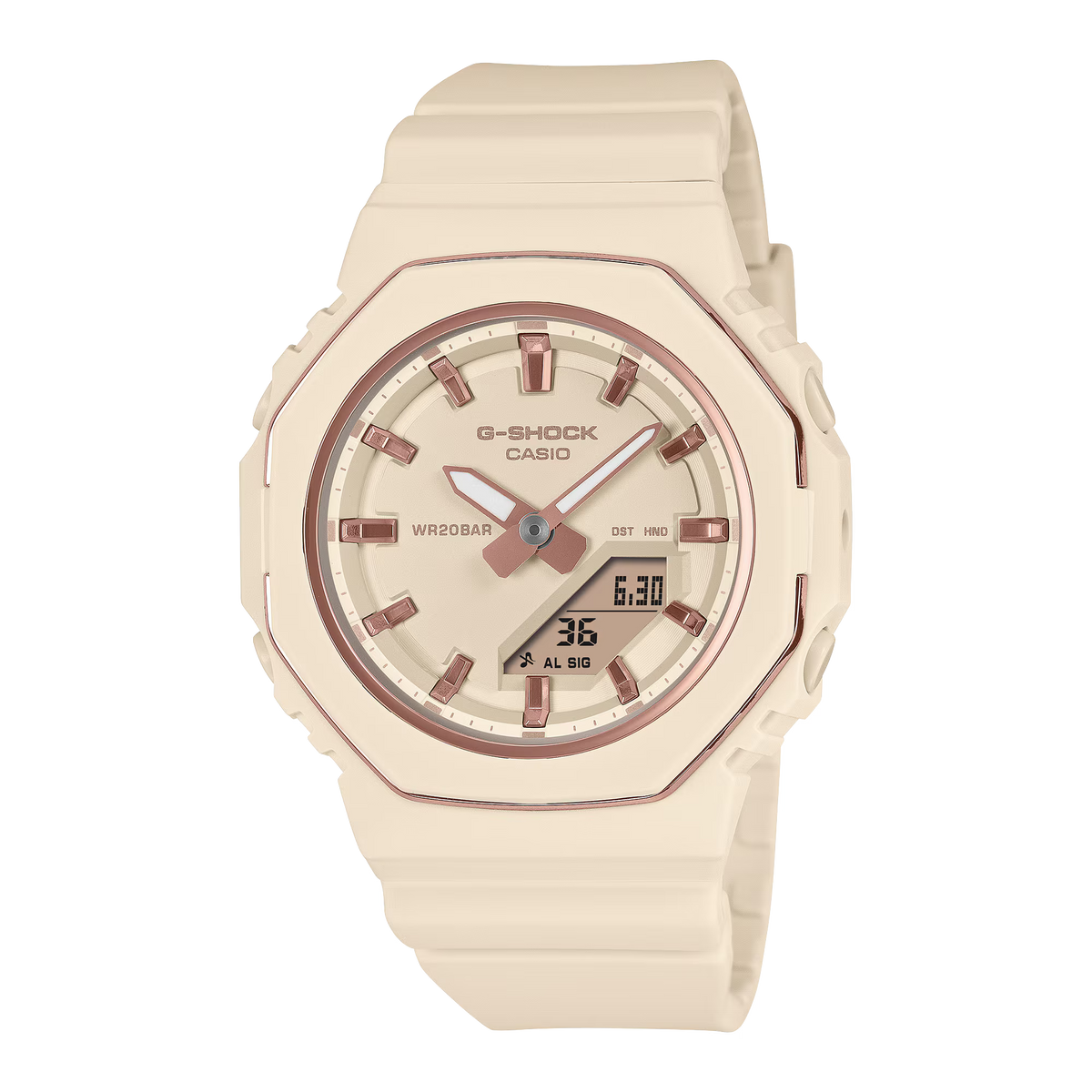 CASIO G-SHOCK GMA-P2110-4A BEIGE PINK METALLIC ACCENTS WOMEN'S WATCH
