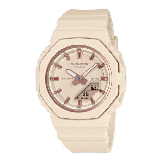 CASIO G-SHOCK GMA-P2110-4A BEIGE PINK METALLIC ACCENTS WOMEN'S WATCH