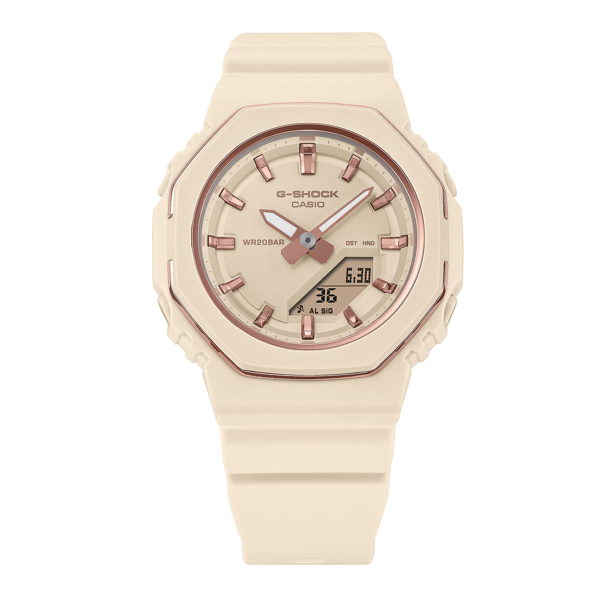 CASIO G-SHOCK GMA-P2110-4A BEIGE PINK METALLIC ACCENTS WOMEN'S WATCH